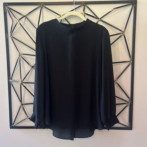 LOFT Elegant Black Semi Sheer Blouse